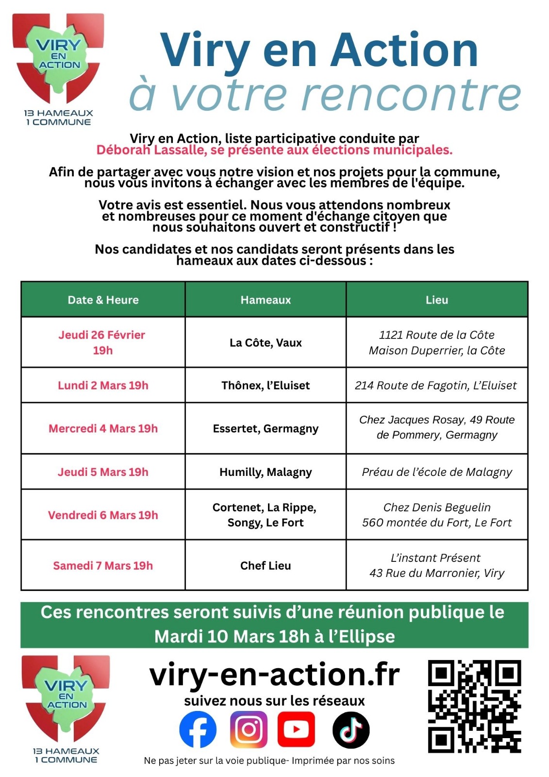 Viry en Action à votre rencontre : les dates dans les hameaux